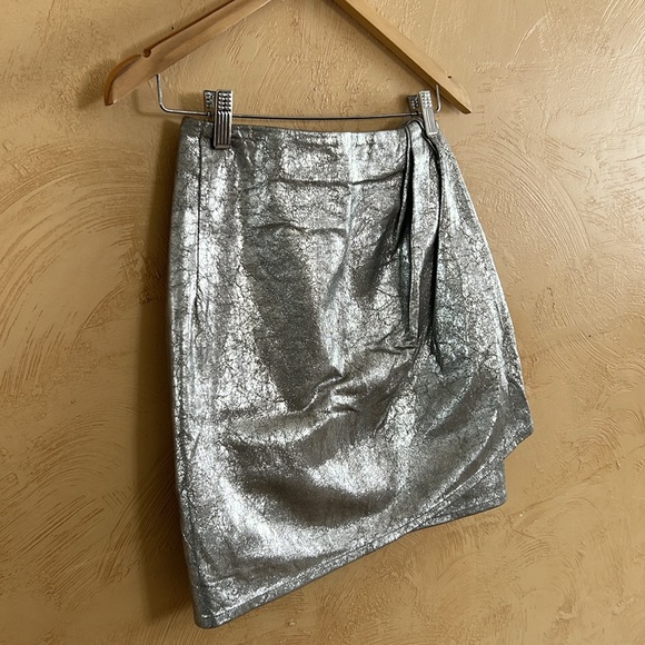 CHASING UNICORNS La Isla Bonita Leather Wrap Mini Skirt - Picture 6 of 10